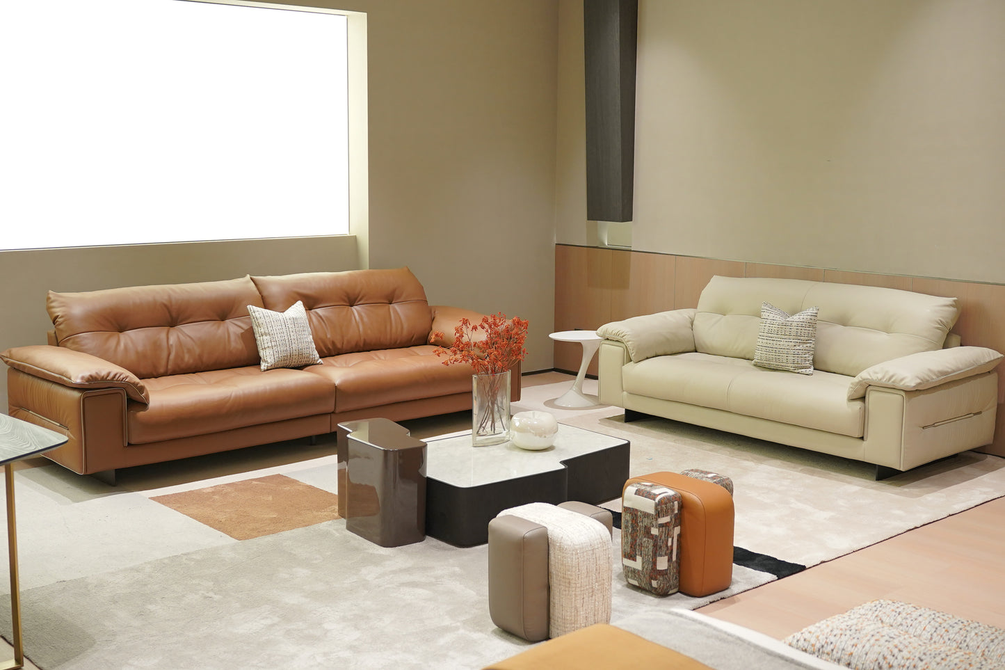 Elys 3-Seater Leather Sofa