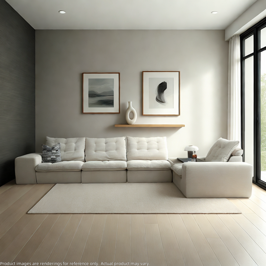 Soft feather-filled modular couch with deep seats – Nephele by INK