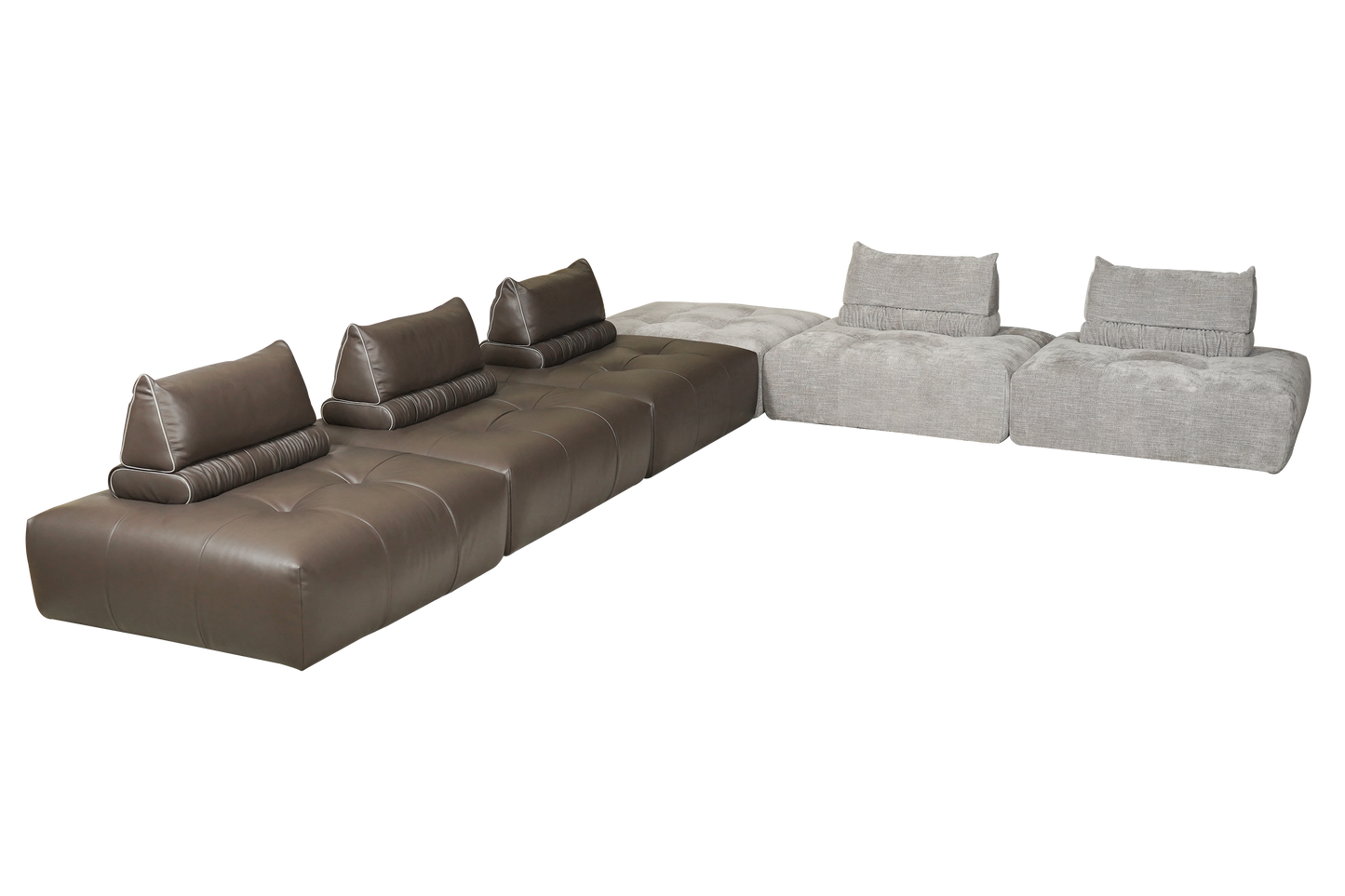 Neso Modular Leather & Fabric Sofa