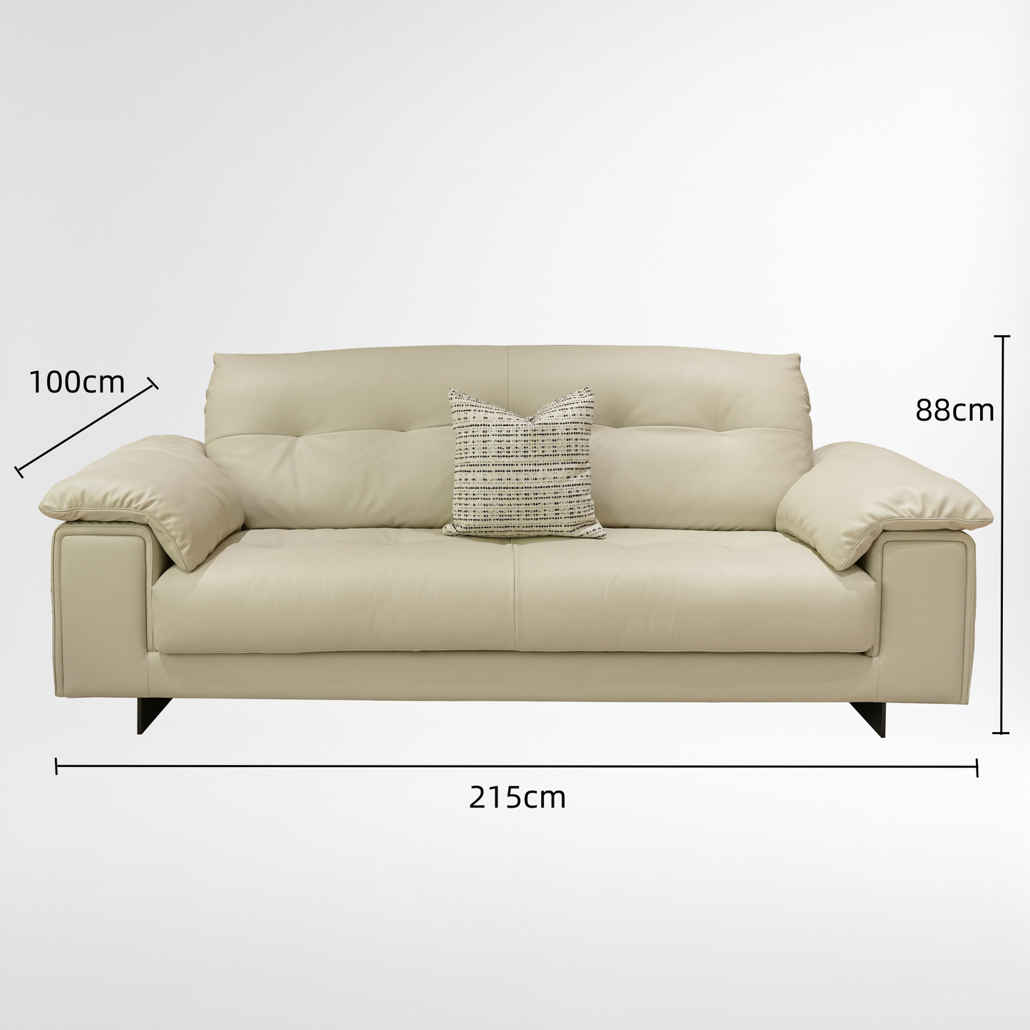 Elys 3-Seater Leather Sofa