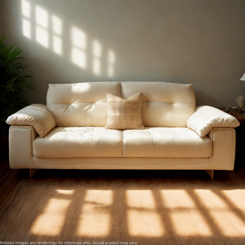 Elys leather sofa – comfortable modern couch for small spaces in New Zealand
