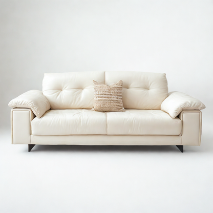 Elys 3-seater leather sofa – front view – INK Furniture NZ couch
