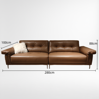 Brizo 4-Seater Leather Retro Sofa