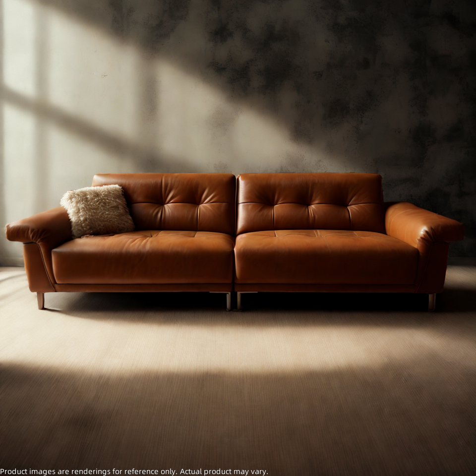 Vintage style leather sofa in NZ home setting