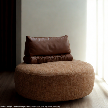 Sculptural modular single sofa with dual materials – INK Furniture NZ