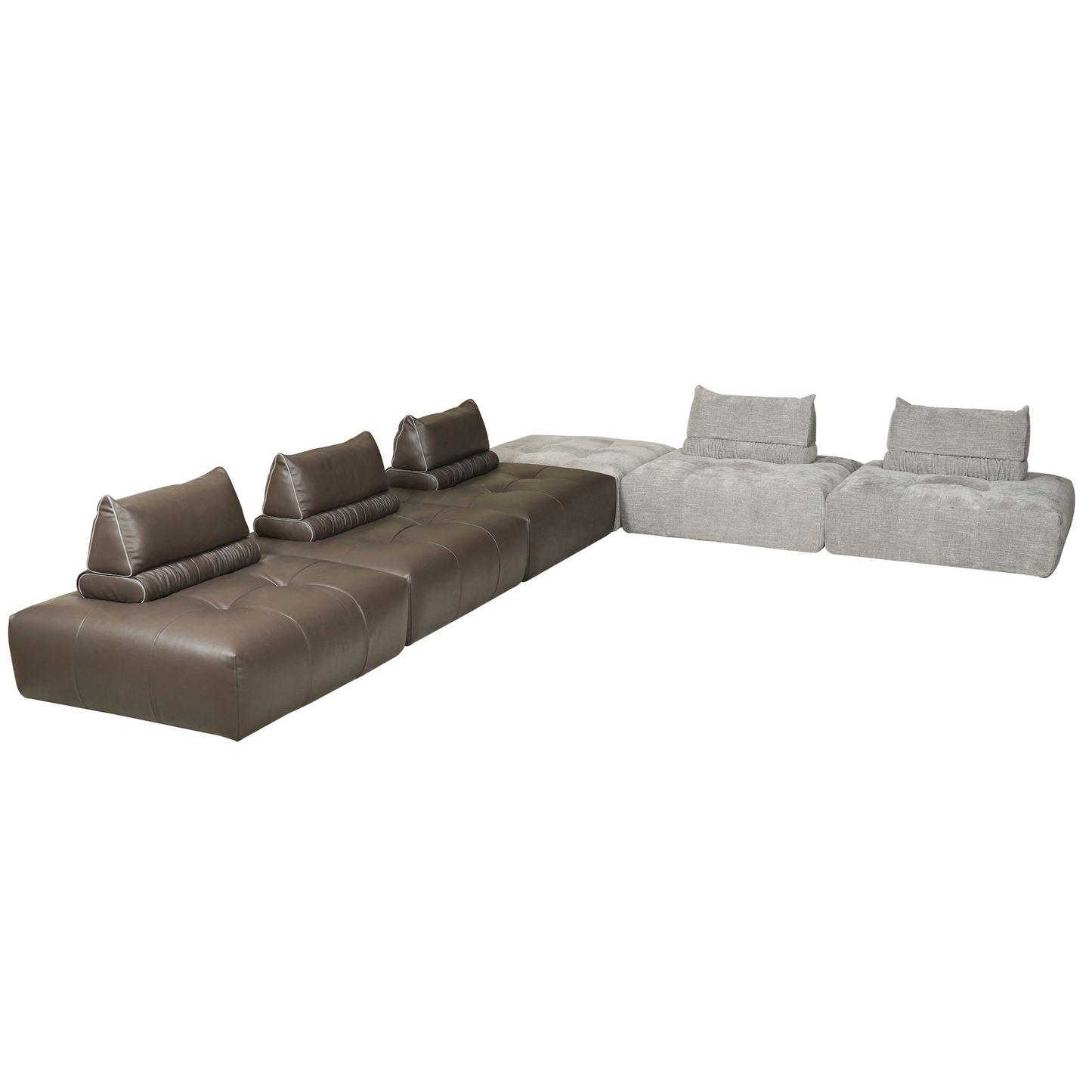 Neso Modular Leather & Fabric Sofa