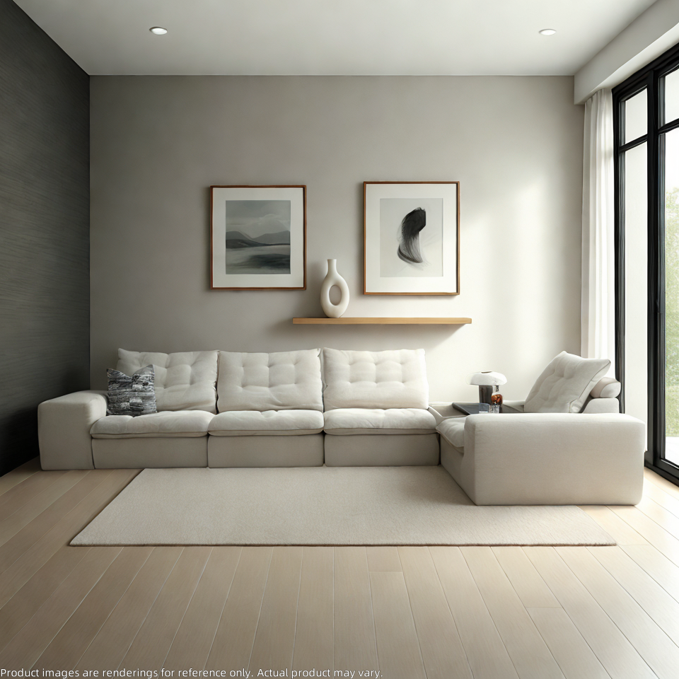 Soft feather-filled modular couch with deep seats – Nephele by INK