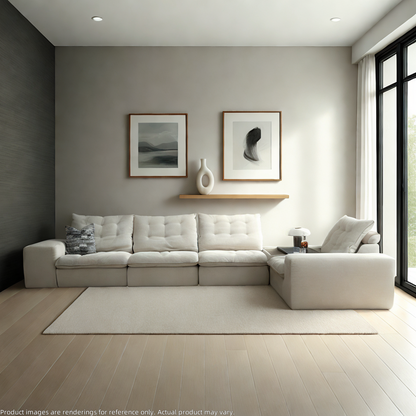 Soft feather-filled modular couch with deep seats – Nephele by INK