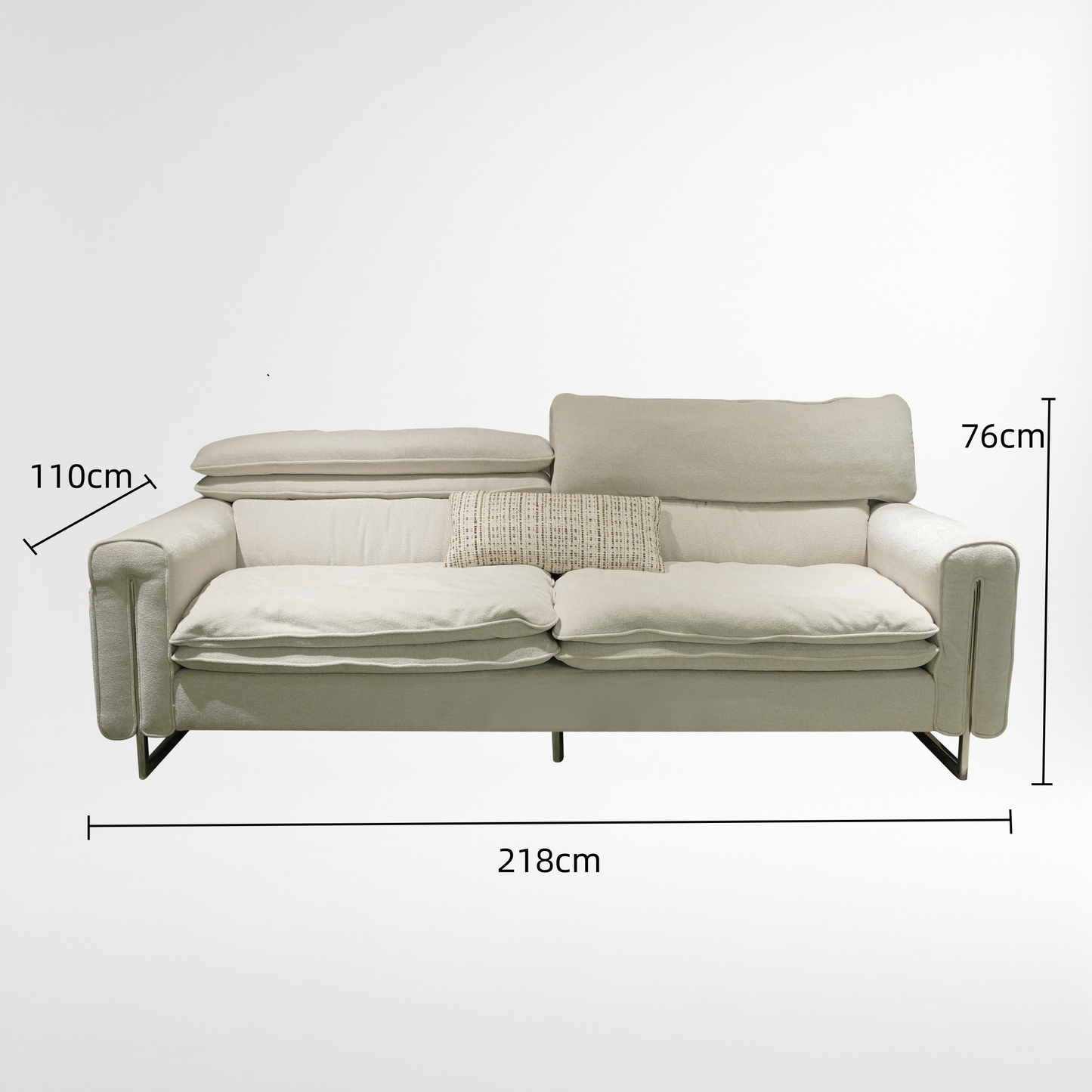 Eury 3-Seater Fabric Sofa