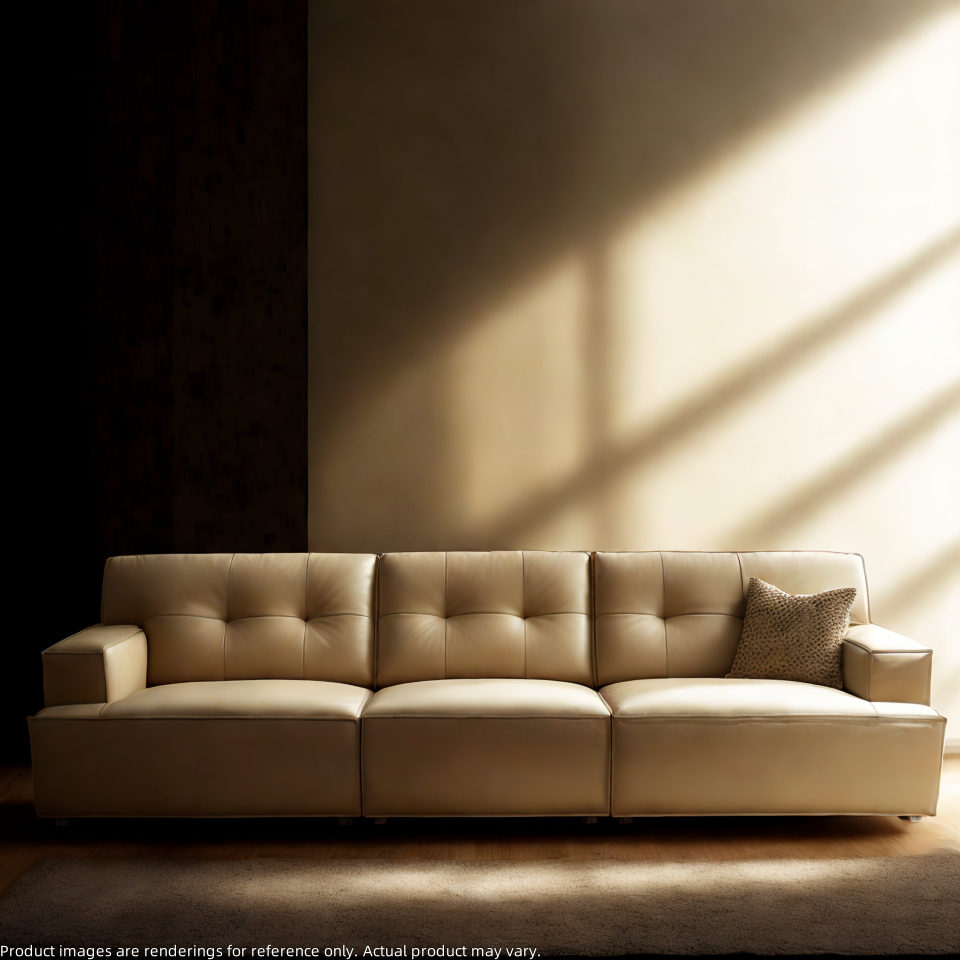 Euphe 4-Seater Classic Leather Sofa
