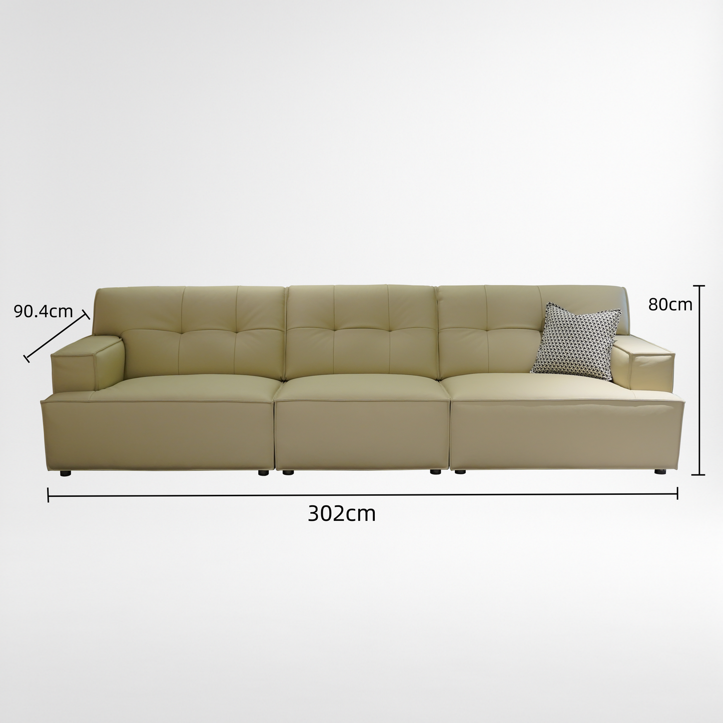 Euphe 4-Seater Classic Leather Sofa