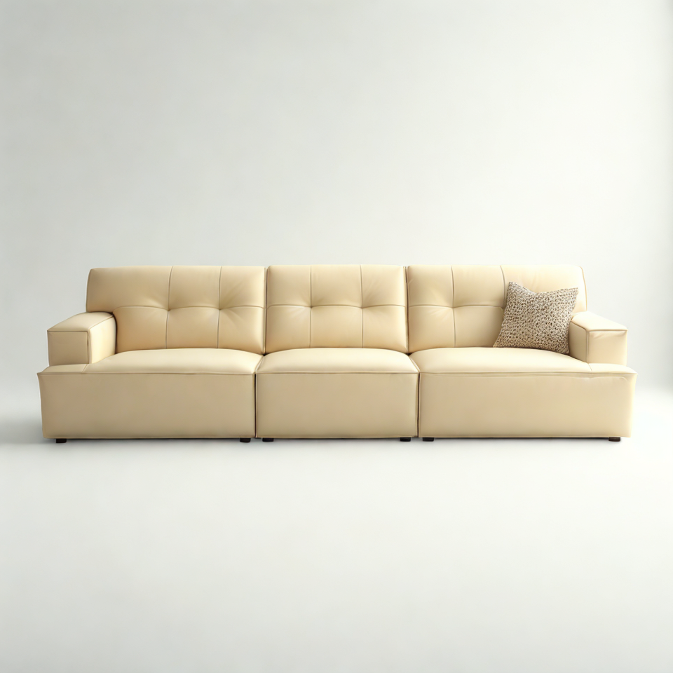 Euphe 4-Seater Classic Leather Sofa