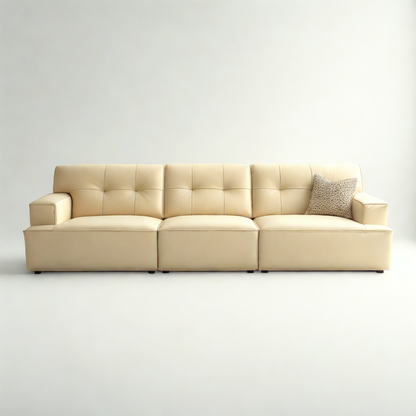 Euphe 4-Seater Classic Leather Sofa